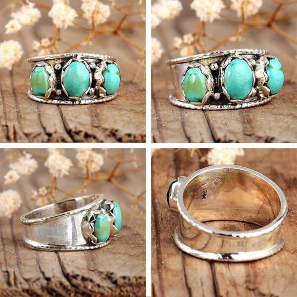 Three Stone Turquoise Ring