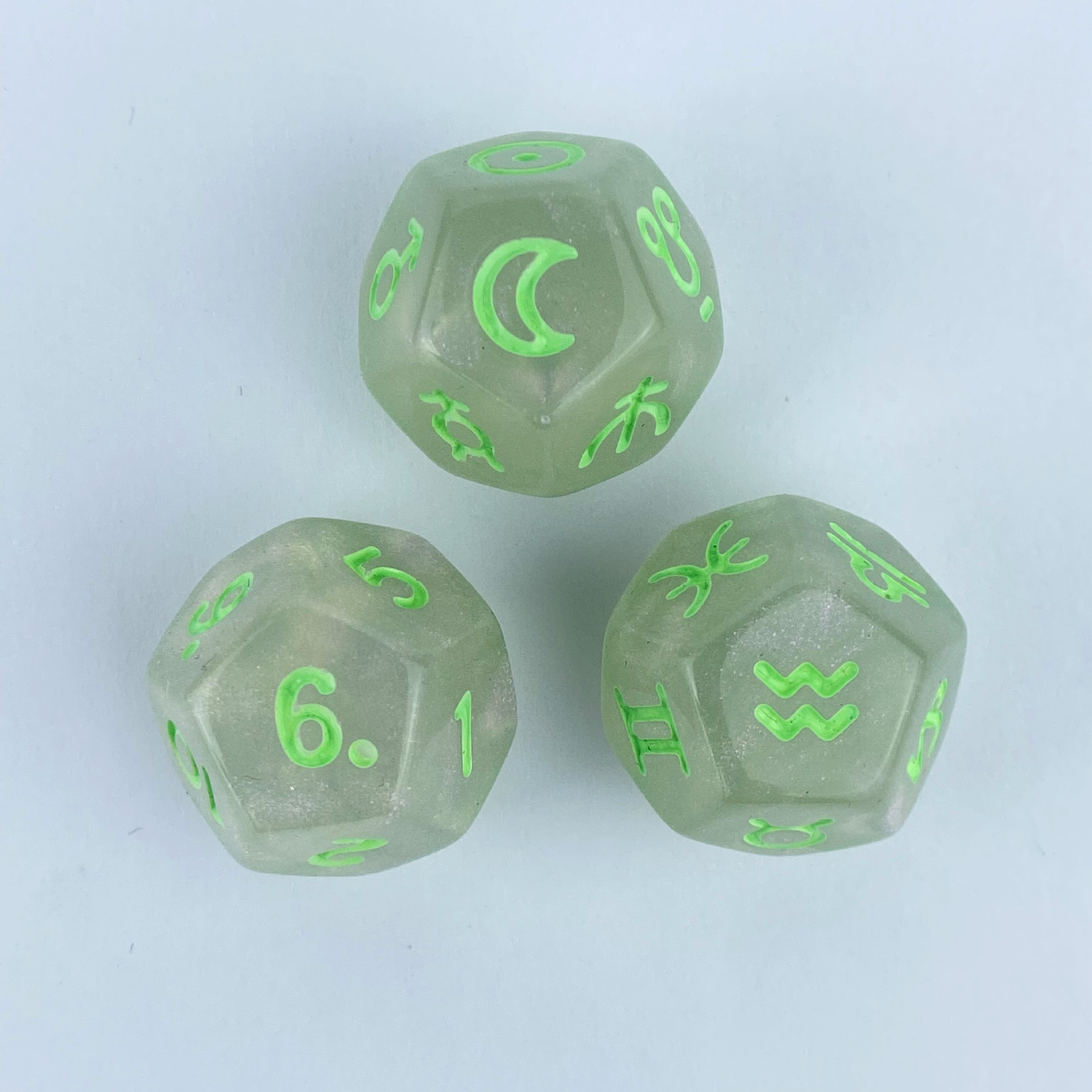 Astrology Dice, Signs Planets Numbers 12-Sided Dice Divination Too