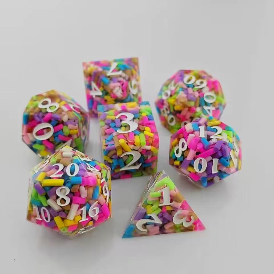 Funny Candy Handmade Resin  Dice Set