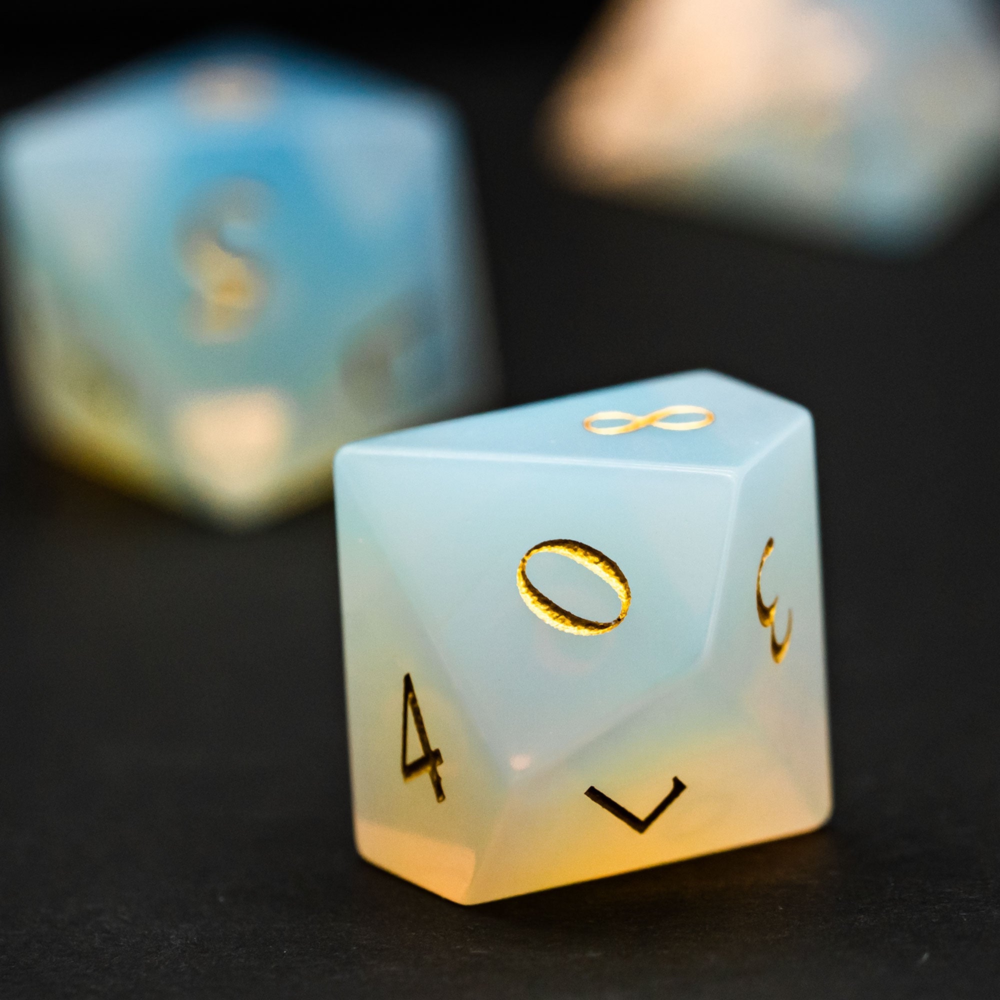 Opalite Polyhedral Dice Set, RPG Game Crystal Stone Dice