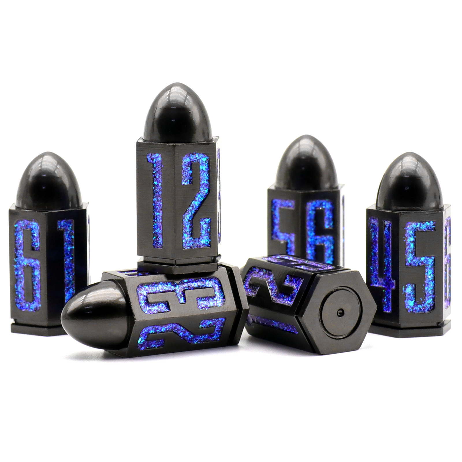 D6 Bullet Metal Dice Set for Table Games