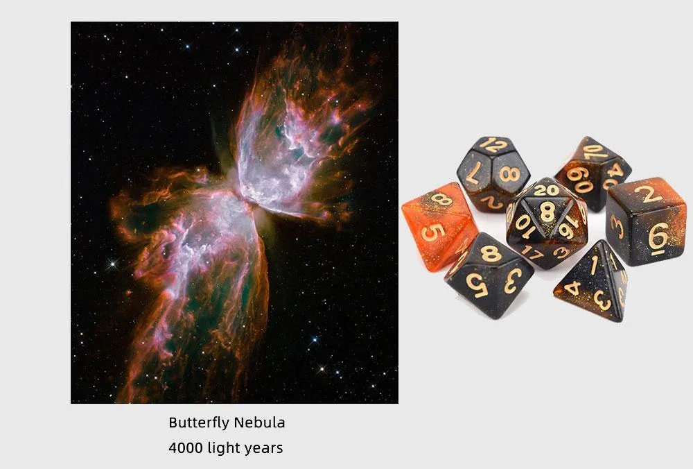 Galactic Space Butterfly Nebula Dice Sets