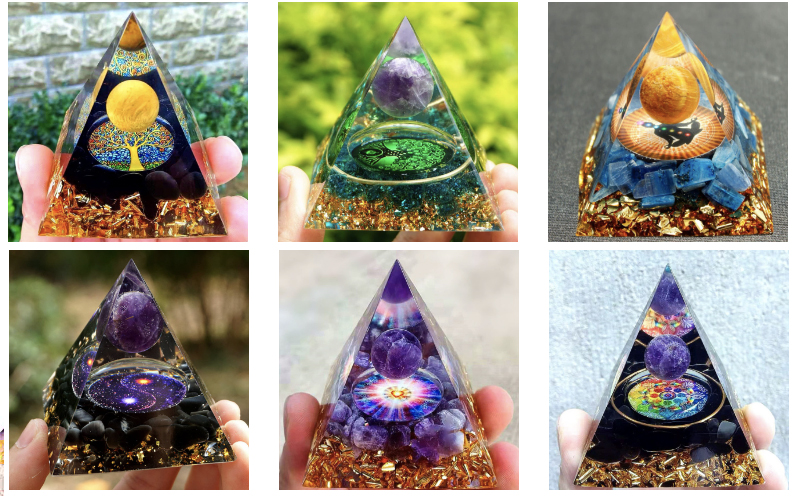 Orgonite Pyramid Natural Crystals and Healing Stones Orgone Energy Generator Balancing Chakra Reiki Attract Wealth Lucky Success Decor Office Work Natural Stones