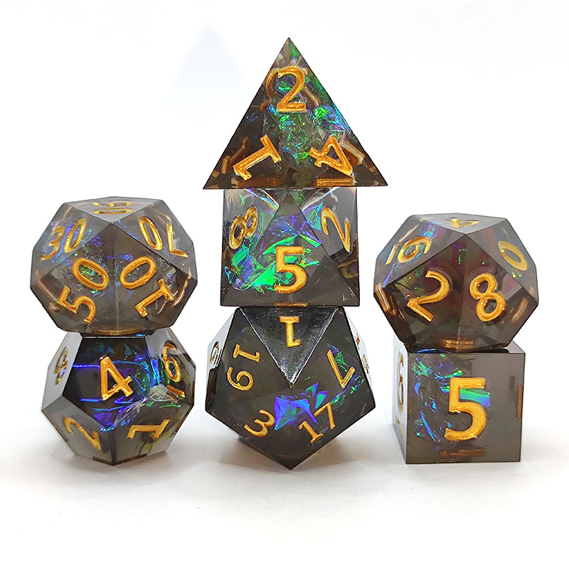 Transparent Black Resin Dnd Dice Set