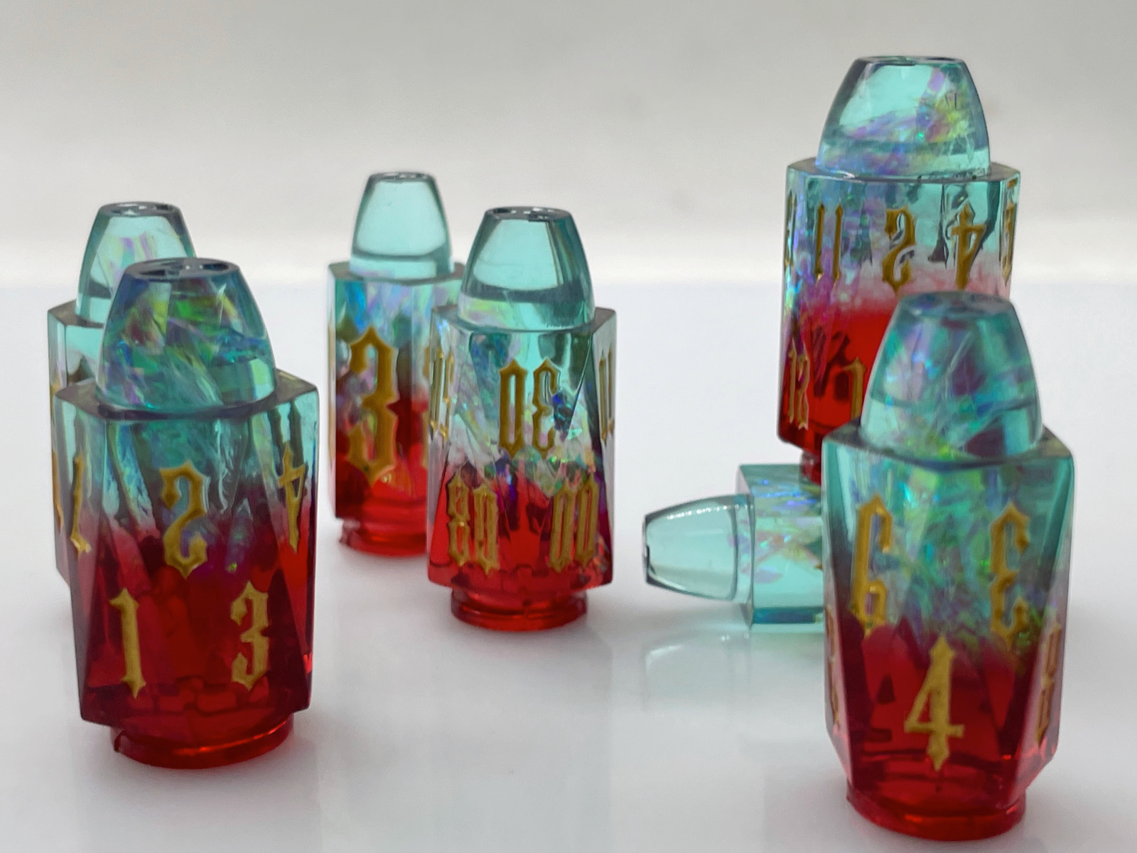 Transparent Bullet Dice Set