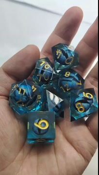 Sage's Eye Of The Green Serpent Liquid Core Polyhedral DIce Set Dnd RPG Dice D&D