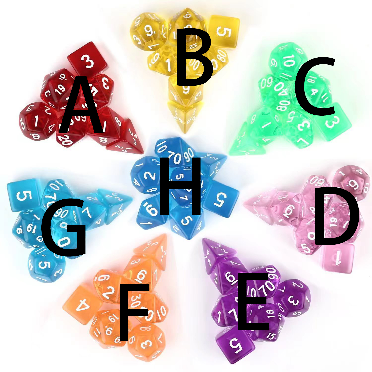 Transparent Dice Set