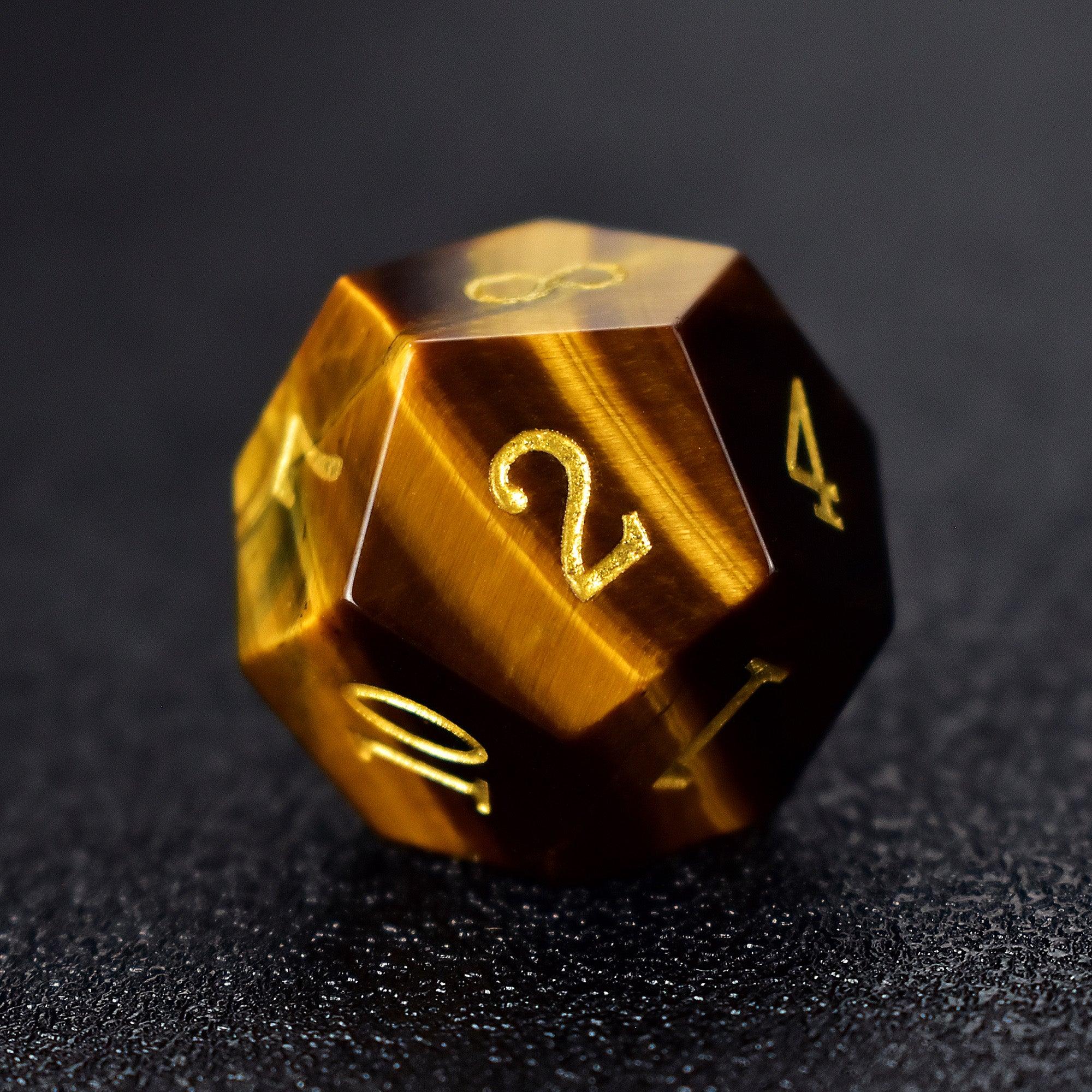 Yellow Tiger's Eye Dice