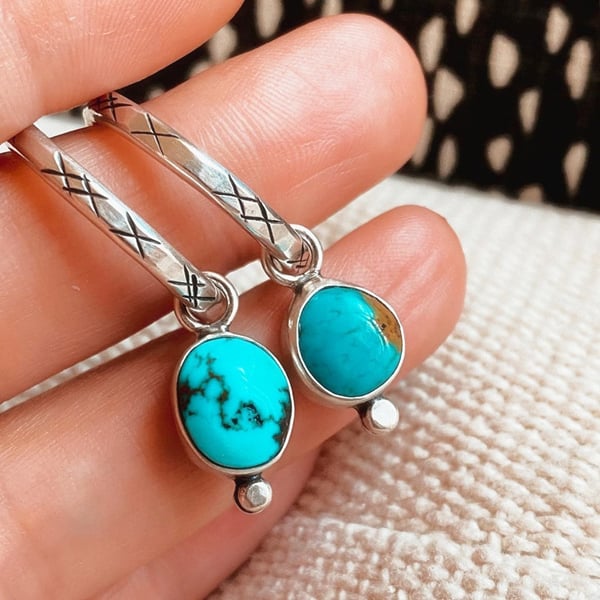 Turquoise Circle Earrings
