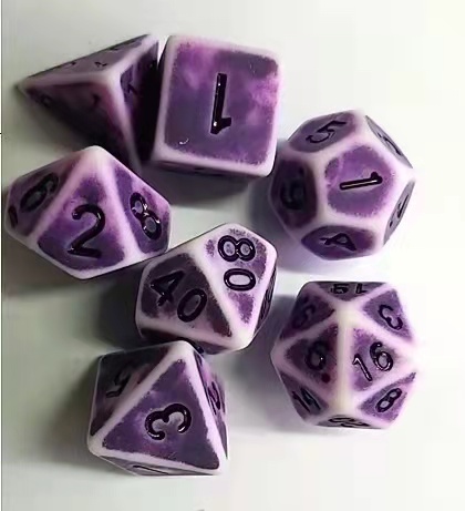 Retro Purple Dice Set