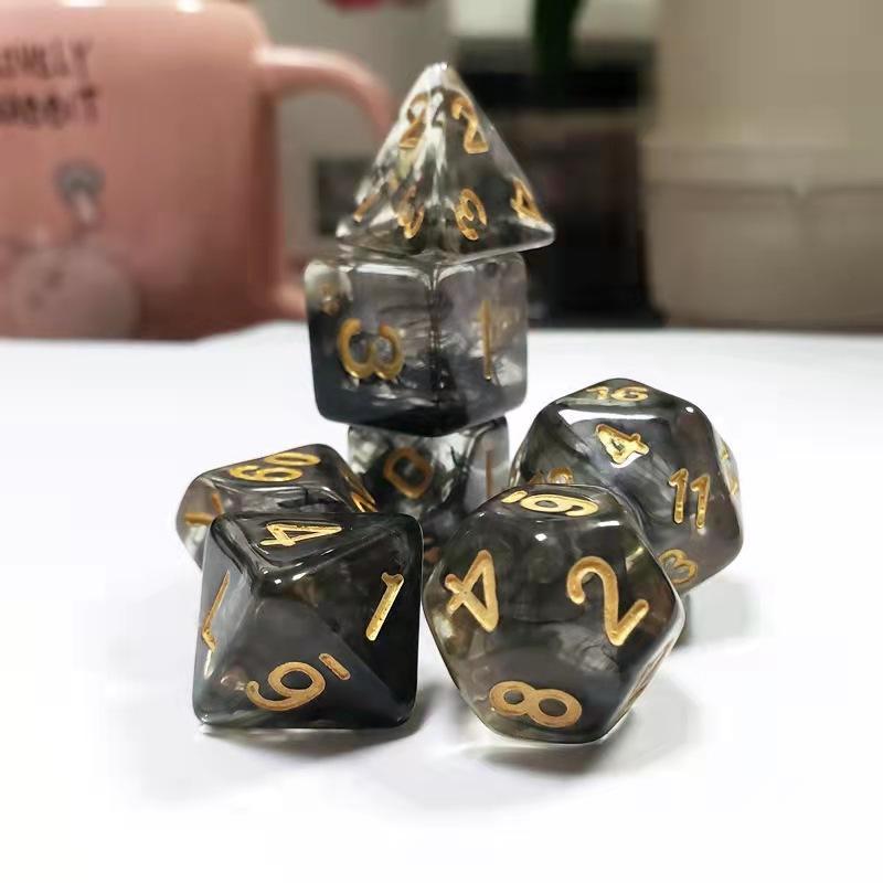 Squid Inked Polyhedral dice