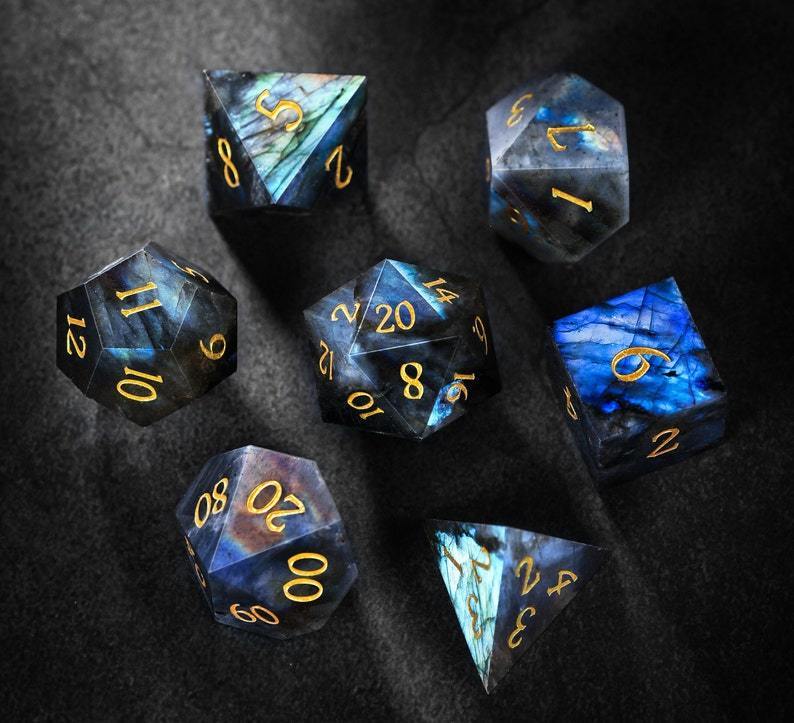 Blue & Black DnD Dice Set