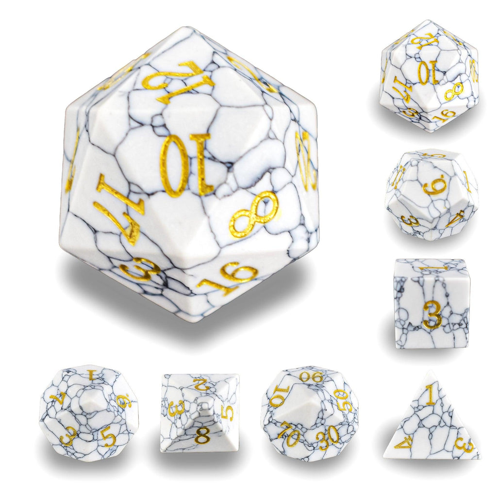 White Turquoise Dice Set
