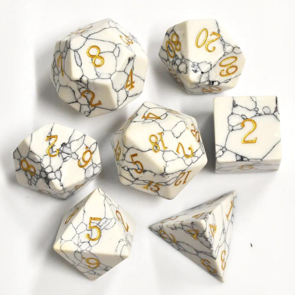 White Turquoise Dice Set