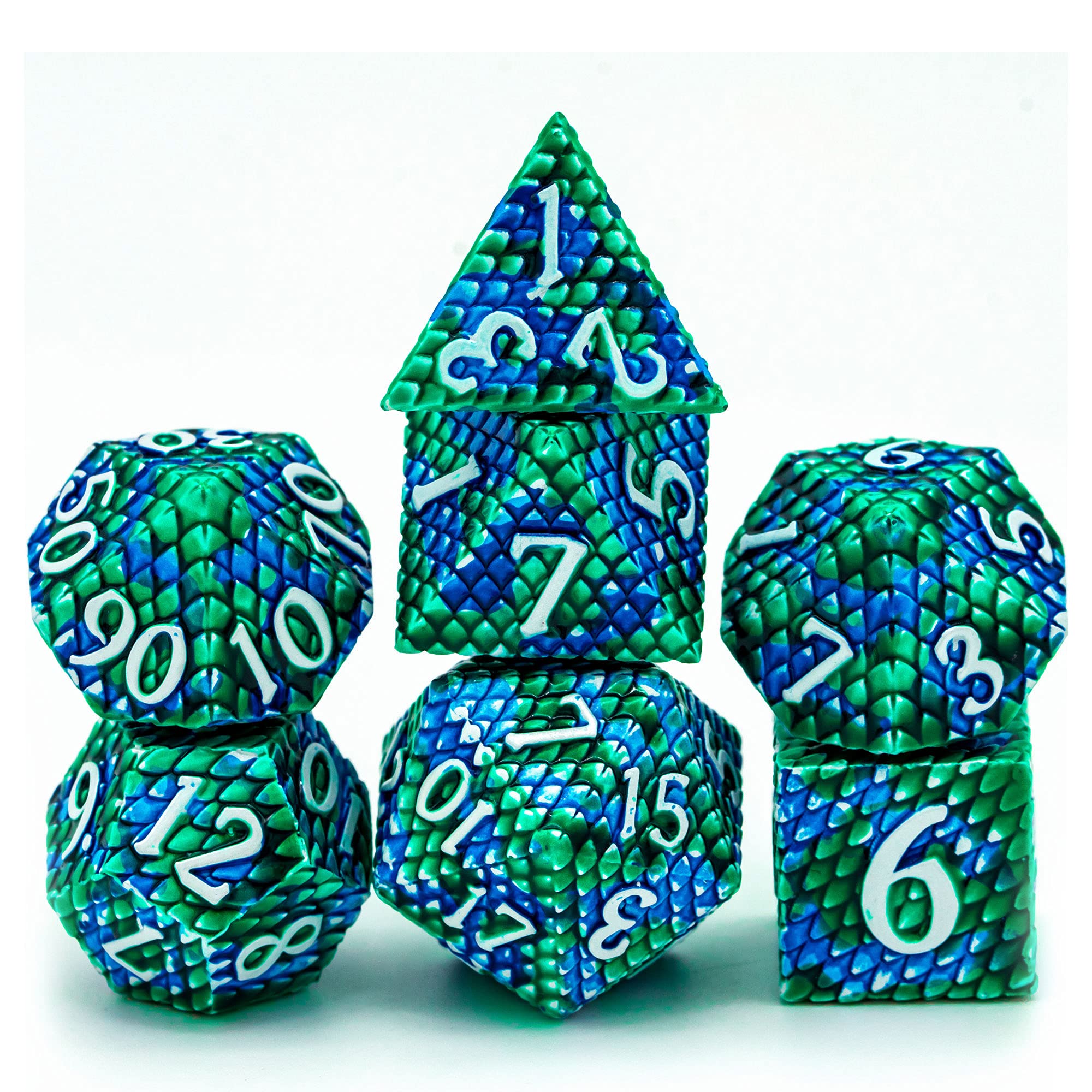 Mystic Dragonscale Metal Dnd Dice Set