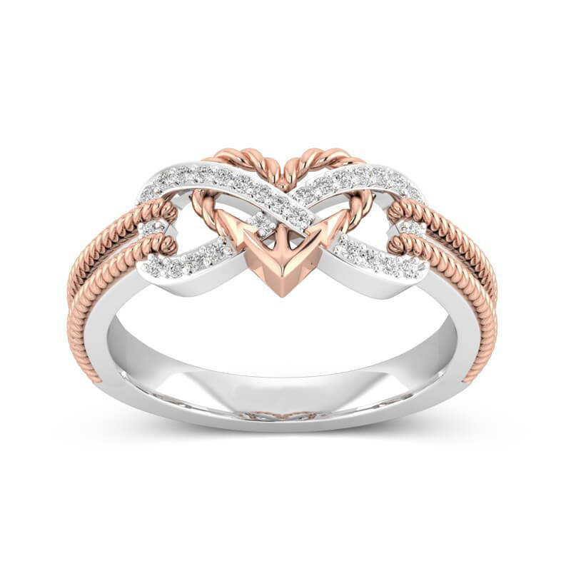Heart Ring For Women, Rhinestones, Ladies Fashion Accessories