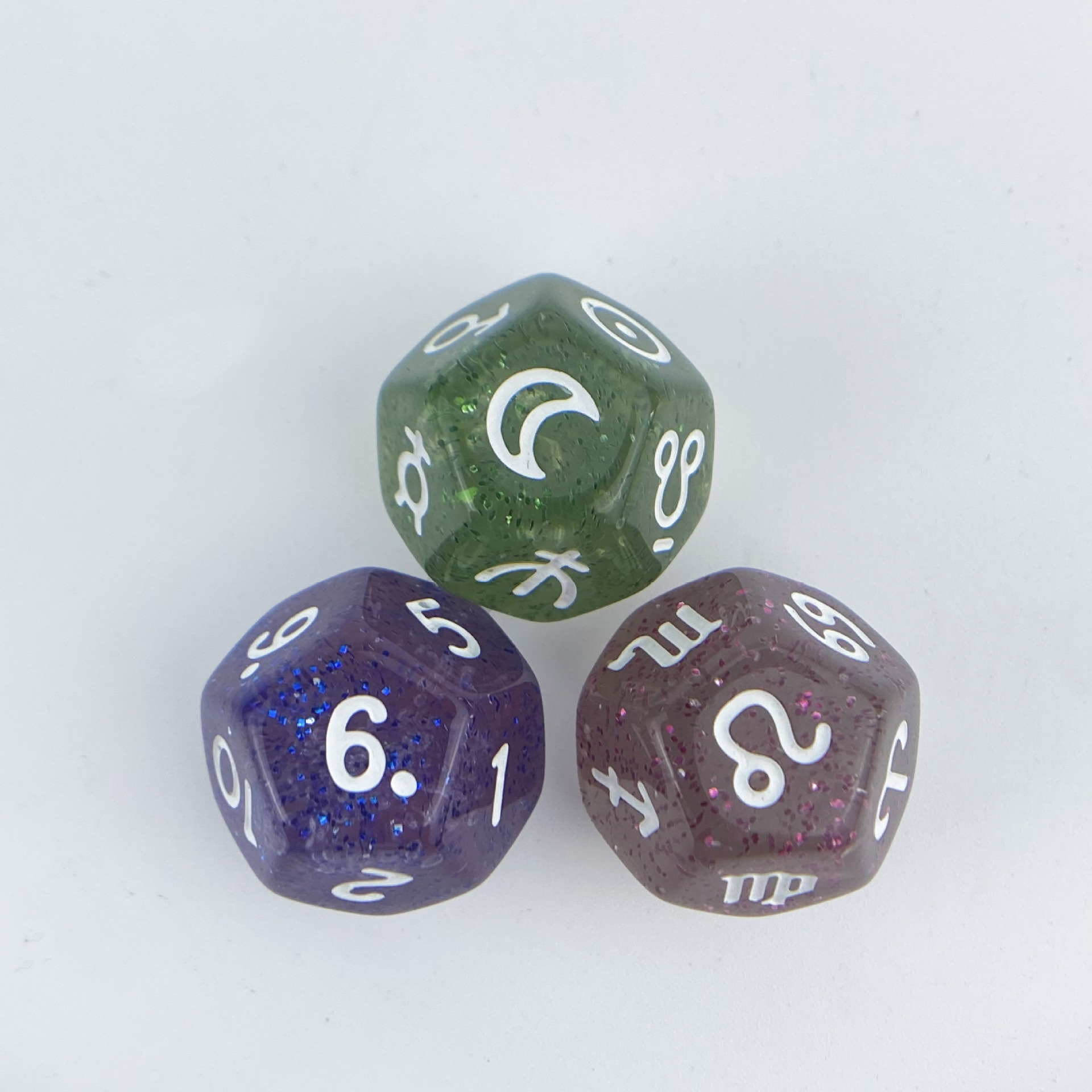Astrology Dice, Signs Planets Numbers 12-Sided Dice Divination Too