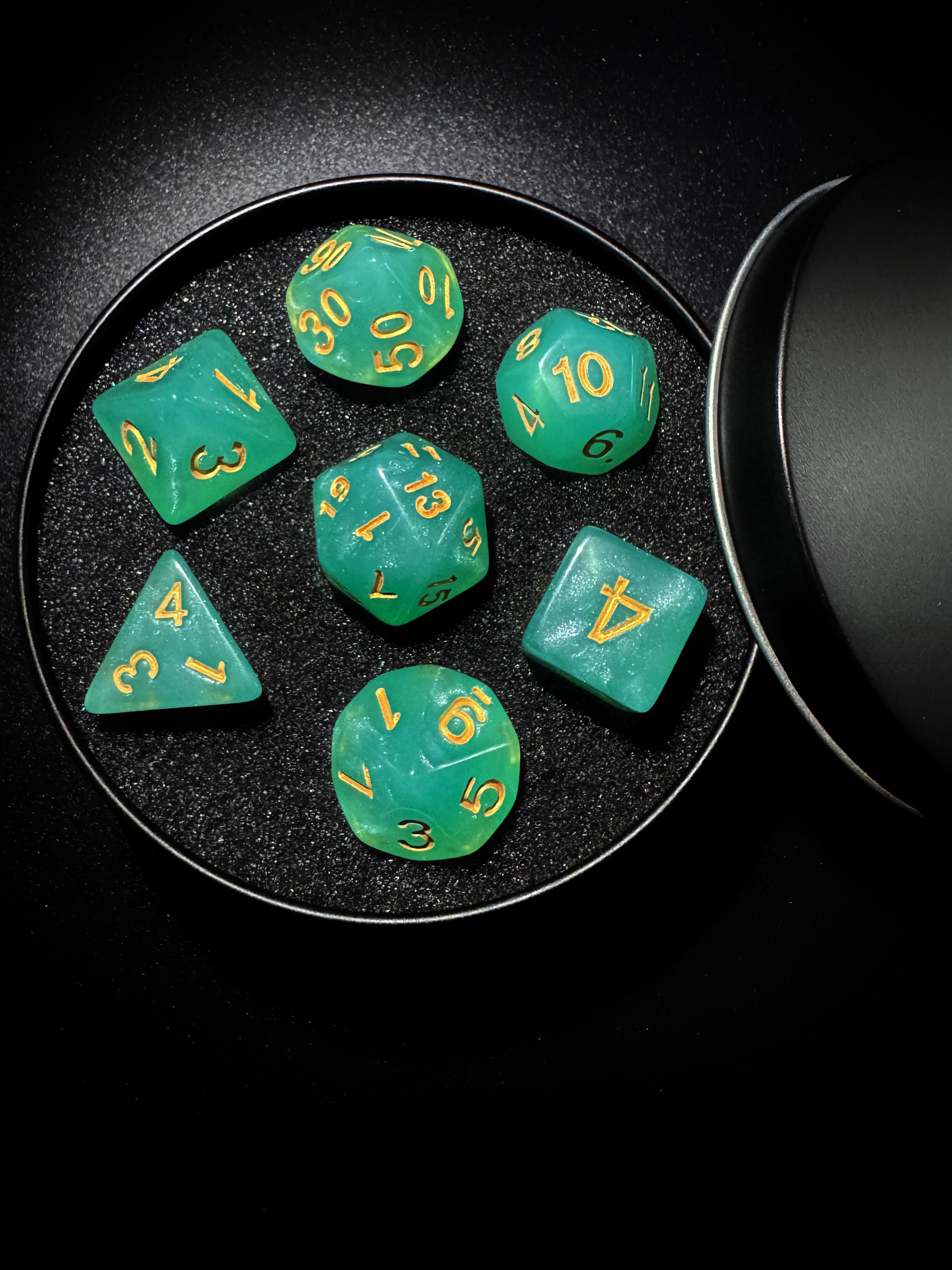 Jade Radiance Dice Set [With Dark Iron Gift Box]