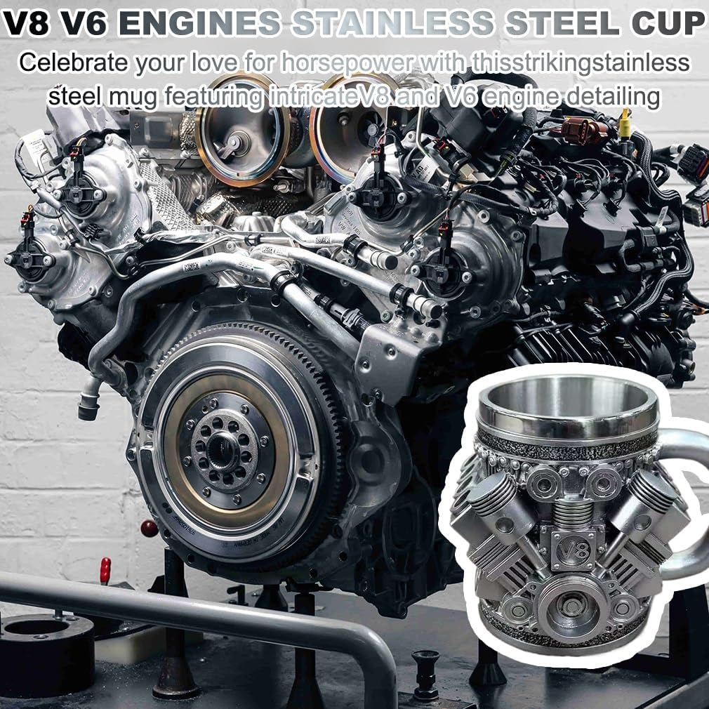 V8 Engines Stainless Steel Cup