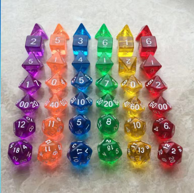 Brand New Transparent Dice Set